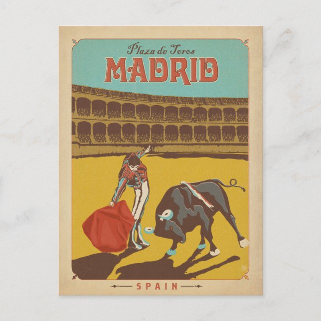 Save the Date | Madrid, Spain Announcement Postcard (Front)