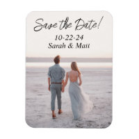 Save the date magnet Beachy personalised photo