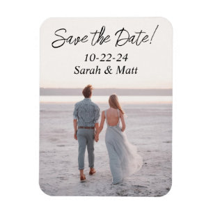 Save the date magnet Beachy personalised photo