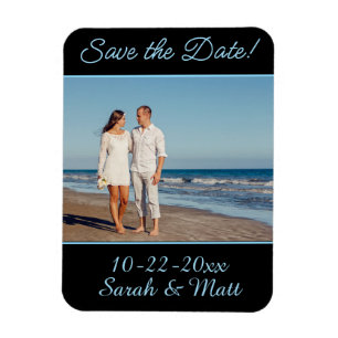 Save the date magnet Beachy personalised photo