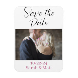 Save the date magnet Beachy personalised photo