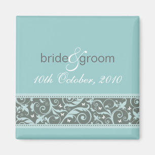SAVE THE DATE MAGNET :: butterfly - ice blue