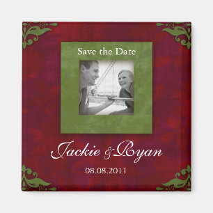 Save the Date Magnet Christmas Wedding Floral