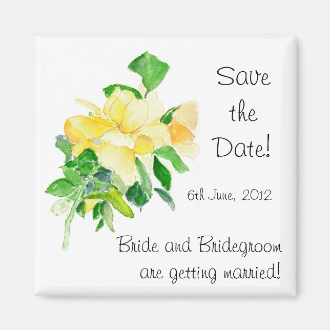 'Save the Date' Magnet, Dreaming Spires Roses Magnet (Front)