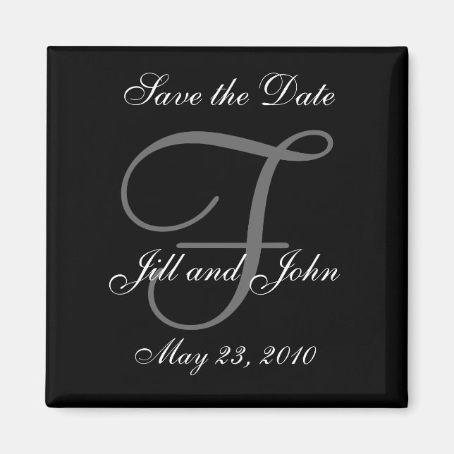 Save the Date Magnet First Names and Initials (Front)