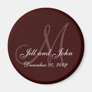 Save the Date Magnet First Names and Initials Brow