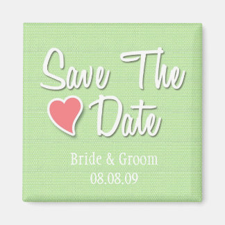 save the date magnet green