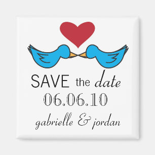 Save the Date Magnet Lovebirds