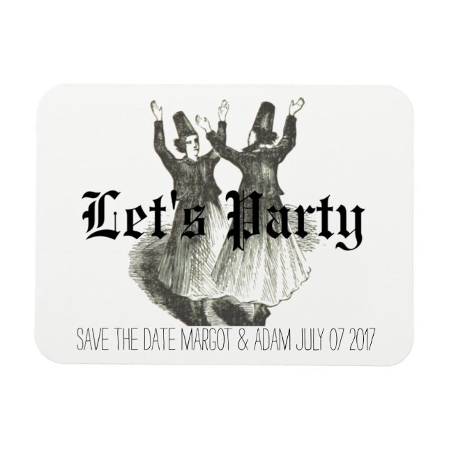 Save the date magnet, Offbeat wedding, Quirky Magnet (Horizontal)