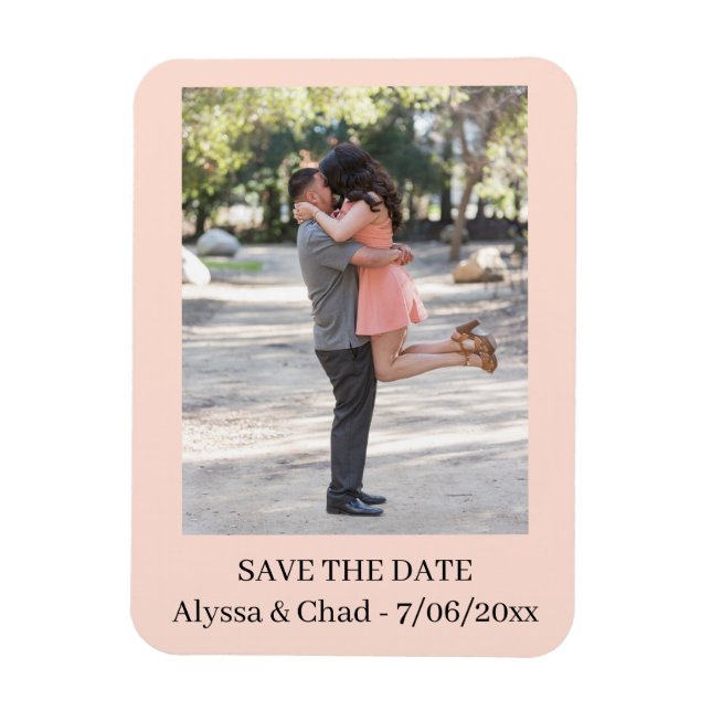 Save the date magnet personalised photo (Vertical)