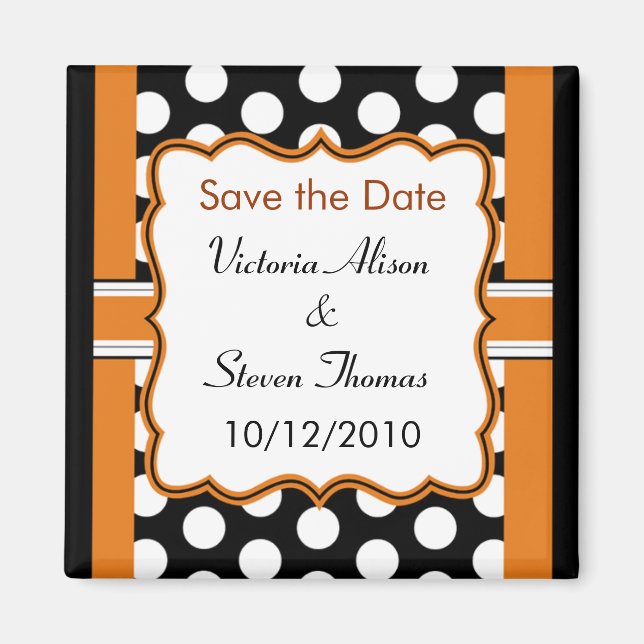 Save the Date Magnet - Polka Dot (Front)