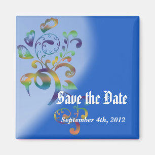 Save the date magnet. Tropical colour style floral Magnet