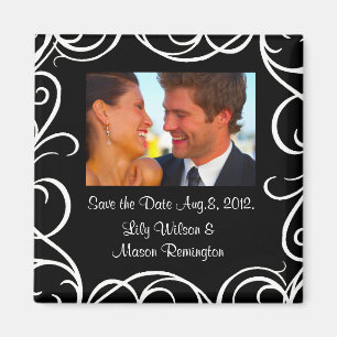 Save the Date Magnet with Swirls