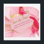 Save The Date Magnetic Card in Pink and Gold<br><div class="desc">Planning that gorgeous wedding begins with exquisite Save The Dates! I love the magnets because they don't get lost. These magnetic cards for your wedding are keepsakes they are so beautiful.</div>