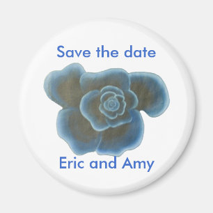 Save the date magnets, Blue Rose Painting Magnet