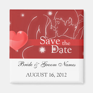 Save the Date Magnets Wedding Couple Kissing