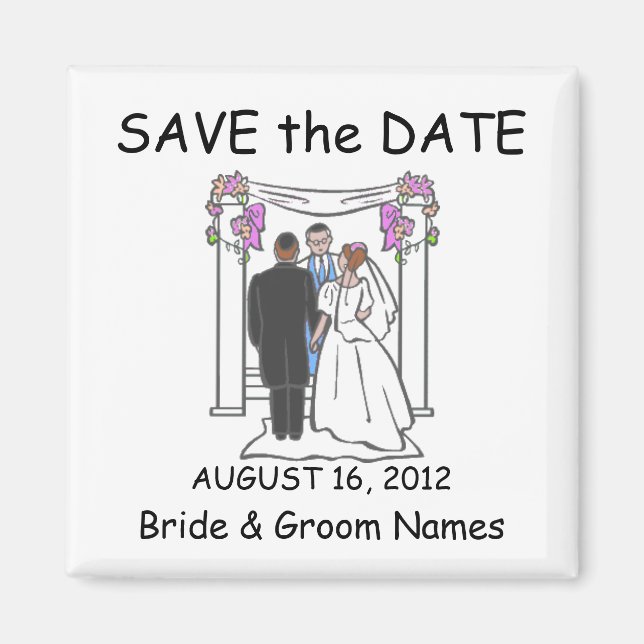Save the Date Magnets Wedding Jewish Clipart (Front)