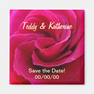 Save the Date magnets Wedding Pink Rose Favours