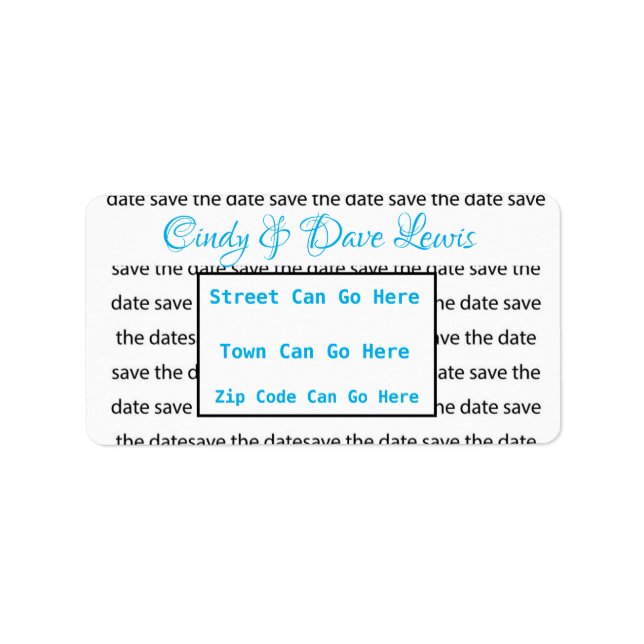 Save The Date Mailing Return Label (Front)