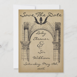 Save The Date Mediaeval Renaissance Faux Parchment