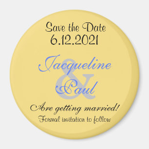 Save the Date Mellow Yellow Blue Magnets