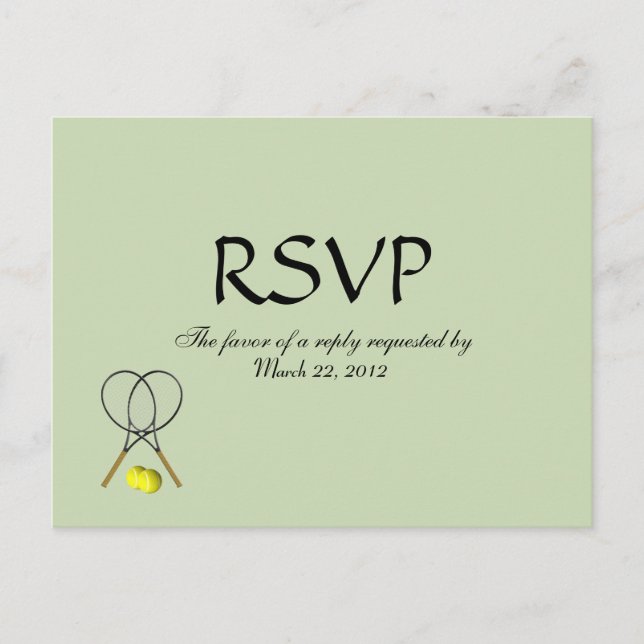 Save the Date Menu Tennis RSVP Postcard (Front)