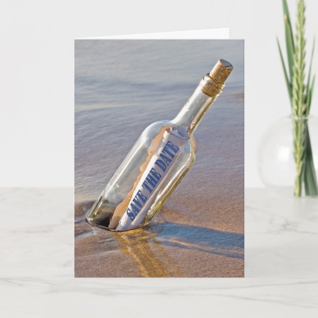 Save The Date Message in a Bottle Announcement (Front)