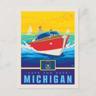 Save the Date   Michigan Invitation Postcard