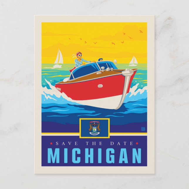 Save the Date | Michigan Invitation Postcard (Front)