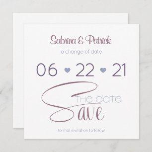 Save the Date MInimalist Orchid Lilac Invitation