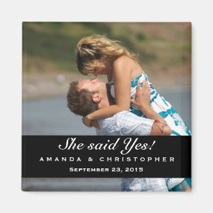 Save the Date Modern Brown & Pink Magnet