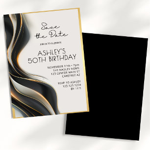 Save the Date Modern Elegant 50th Birthday Invitation