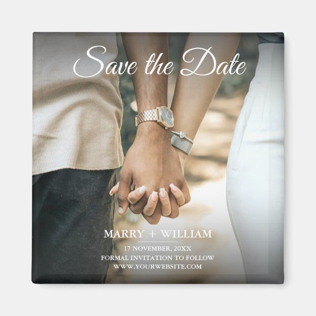 Save The Date Modern Elegant Classic Photo Magnet (Front)