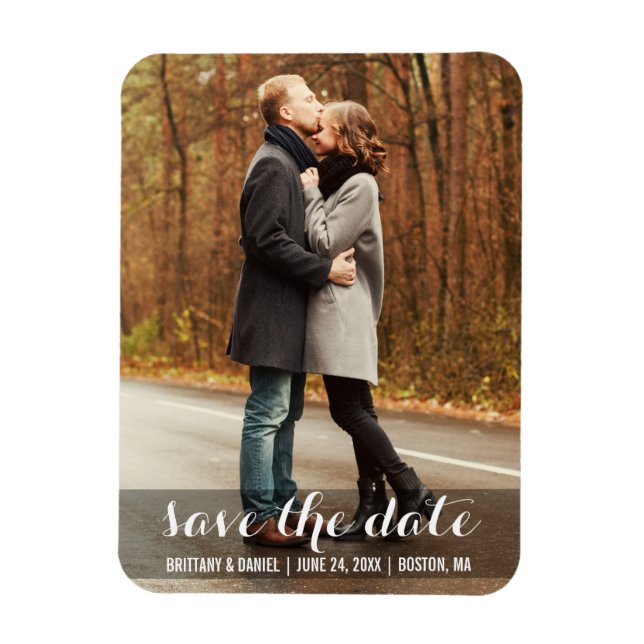 Save The Date Modern Engagement Magnet LWB (Vertical)