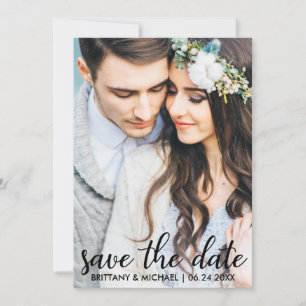 Save The Date Modern Engagement Photo Card SB