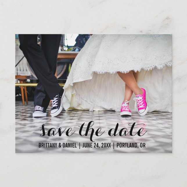 Save The Date Modern Engagement Postcard SCB (Front)