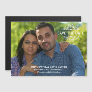 Save the Date Modern Full Bleed Photo Magnetic Invitation