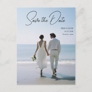 Save the Date! Modern Marble 1 Photo  Postcard