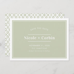 SAVE THE DATE modern minimal classy sage green Invitation