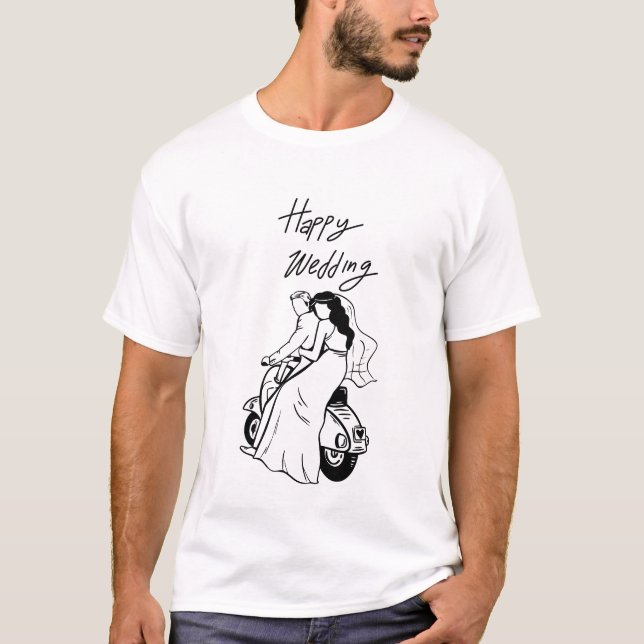 Save The Date Modern Minimal Wedding Design T-Shirt (Front)