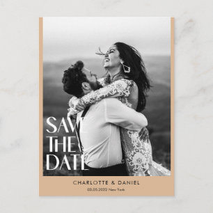 Save the Date! Modern Minimalist 1 Photo Postcard