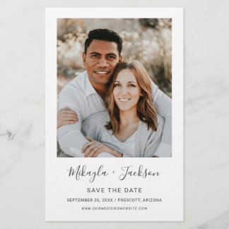 Save the Date Modern Minimalist Budget Wedding