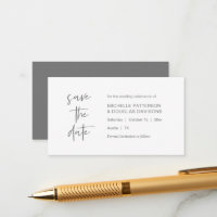 Save the date, modern minimalist, Dark Grey