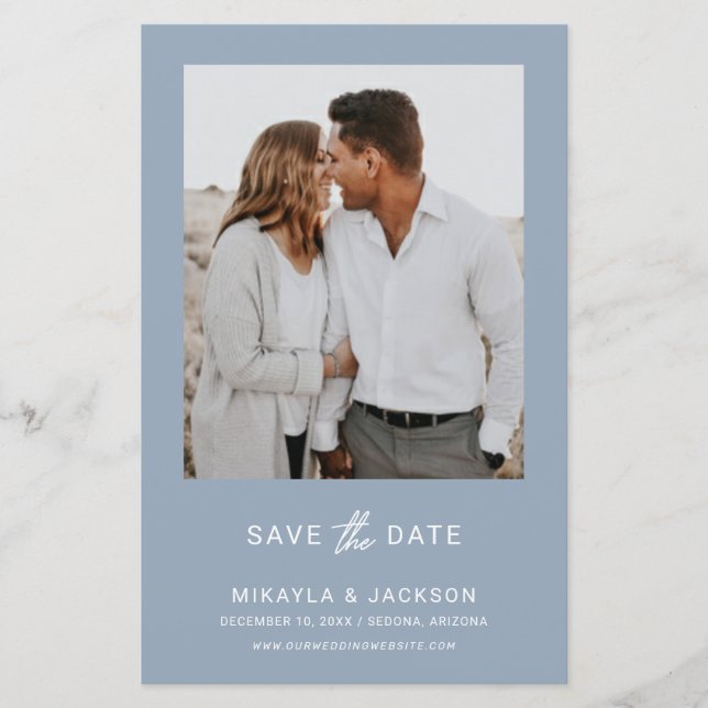 Save the Date Modern Minimalist Framed Photo (Front)