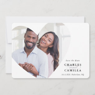 SAVE THE DATE modern photo elegant frame heart Invitation