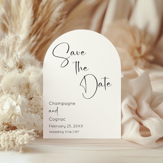 Save The Date Modern Script Arch Wedding Photo Invitation (Creator Uploaded)