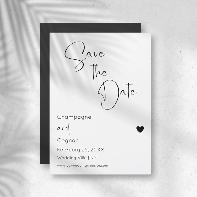 Save The Date Modern Script Wedding Magnetic Invitation (Creator Uploaded)