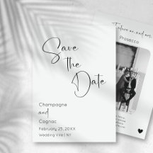 Save The Date Modern Script Wedding Photo