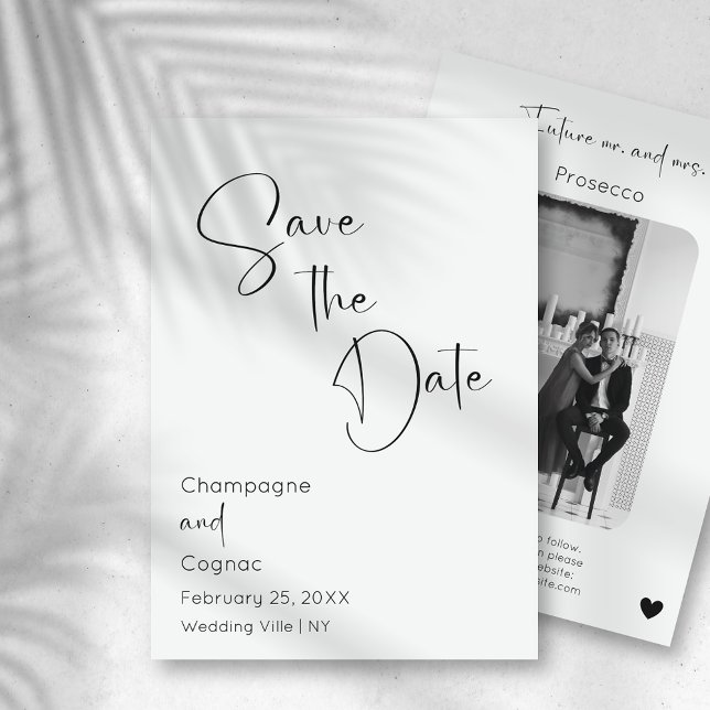 Save The Date Modern Script Wedding Photo Invitation (Creator Uploaded)