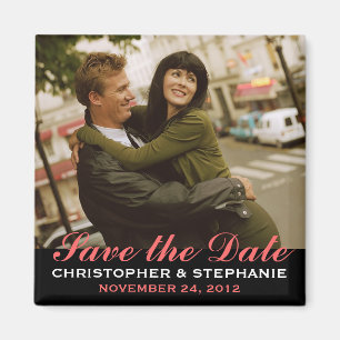 Save the Date Modern Style Photo Magnet